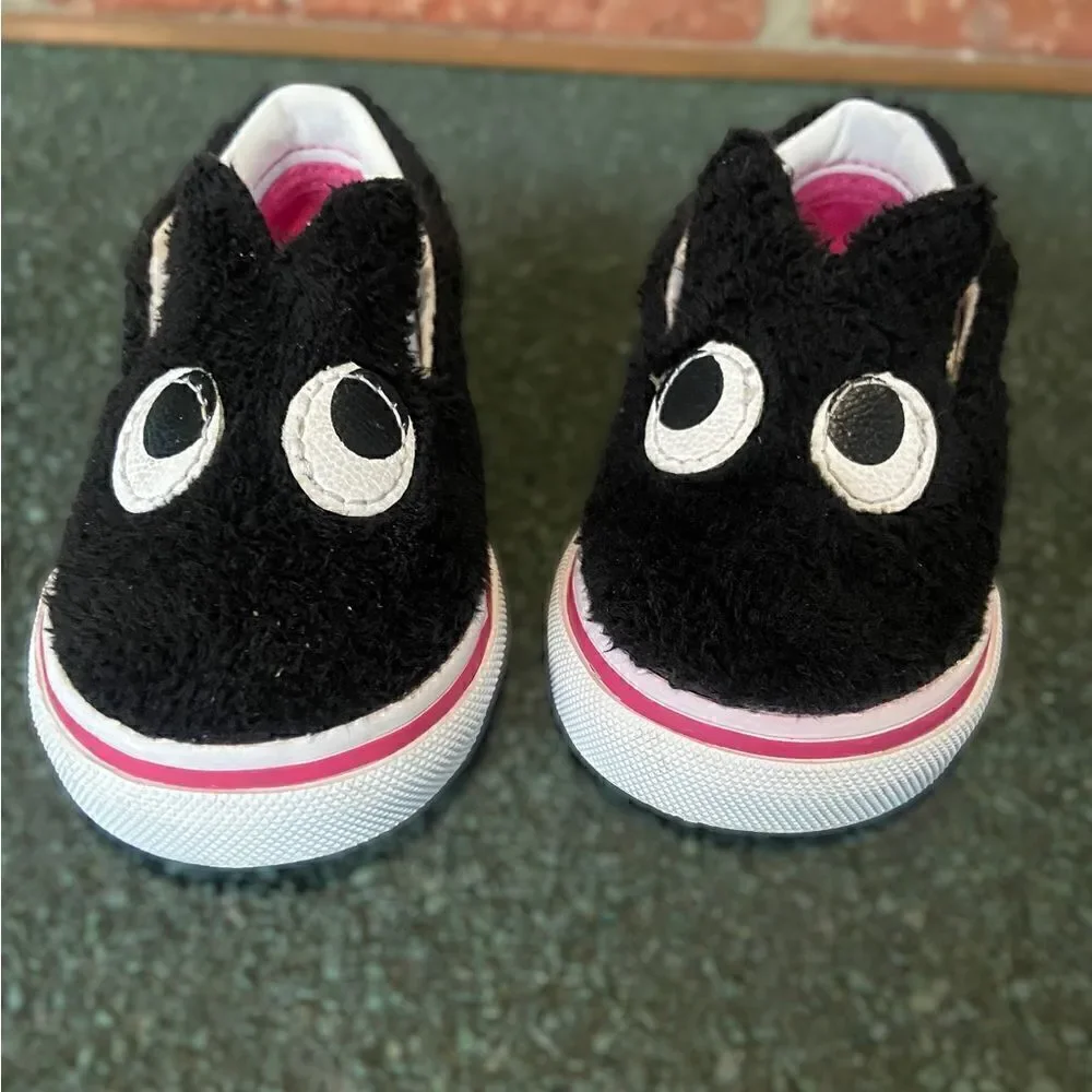 VANS Slip On Infant Baby Toddler Friend Party Furry Black Shoes size 5